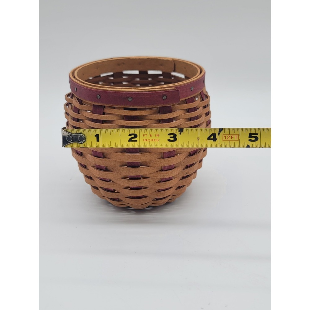 Longaberger Round Strawberry Basket Small Wood Woven Ohio USA - Picture 6 of 8